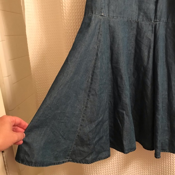 Red Camel denim spaghetti strap smocked back dress - Picture 5 of 8